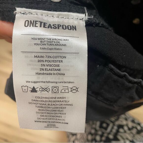 One Tea Spoon KIDS BLACK PUNK 2020 MINI STRETCH HIGH WAIST DENIM SKIRT size 8-9 - Picture 4 of 10